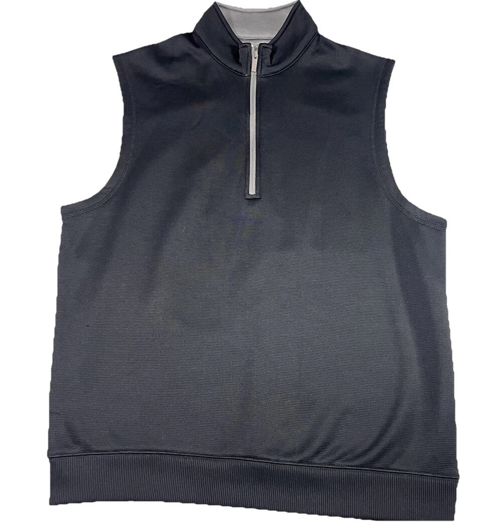 Callaway Weather Series Vest Mens Size L Black 1/4 Zip Pullover Golf Preppy Dad